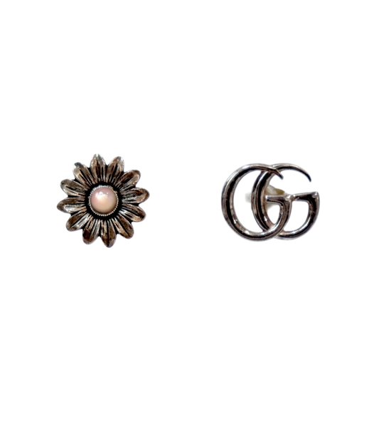 Gucci Double G Flower Silver Earrings