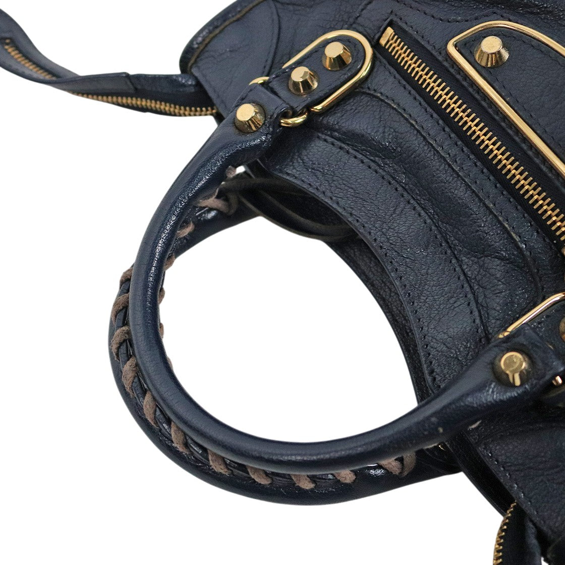 Balenciaga Navy Mini Edge Motor City Bag
