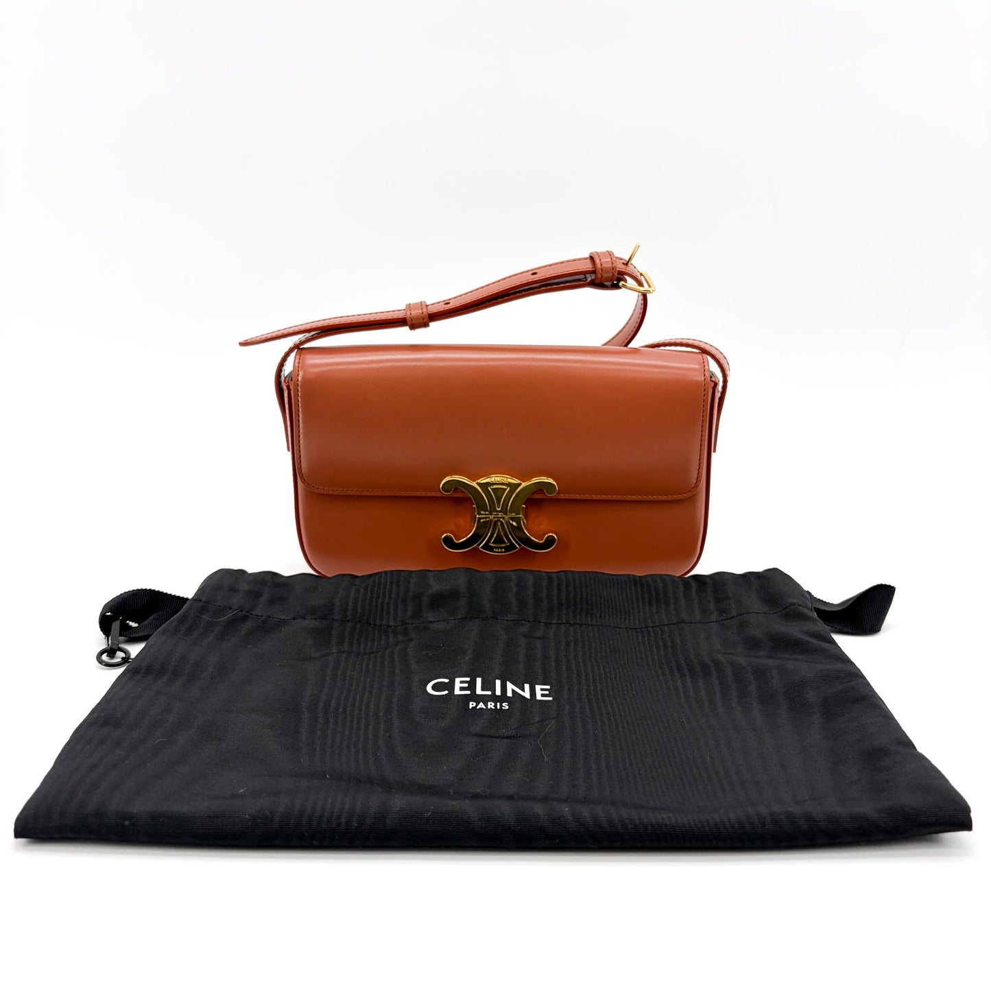 Celine Classic Triomphe Bag Shiny Calfskin Tan