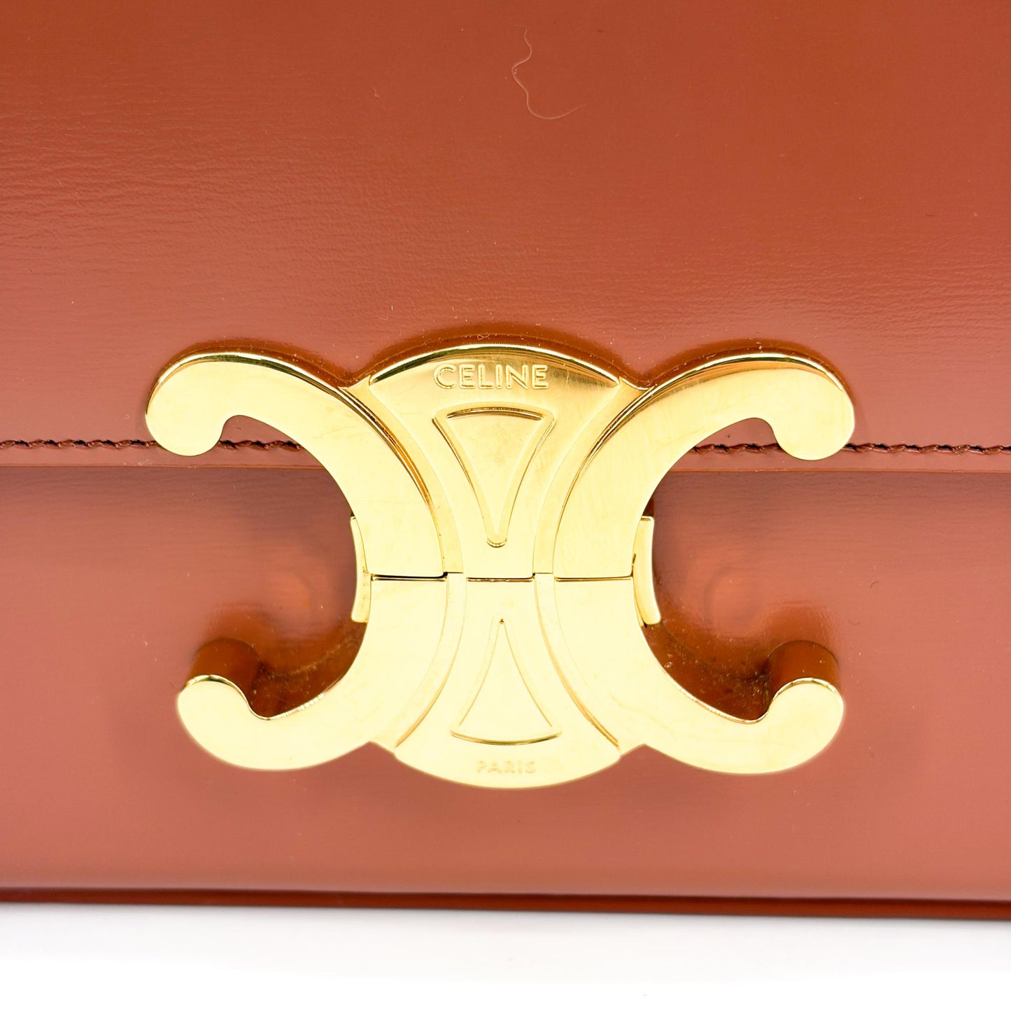Celine Classic Triomphe Bag Shiny Calfskin Tan