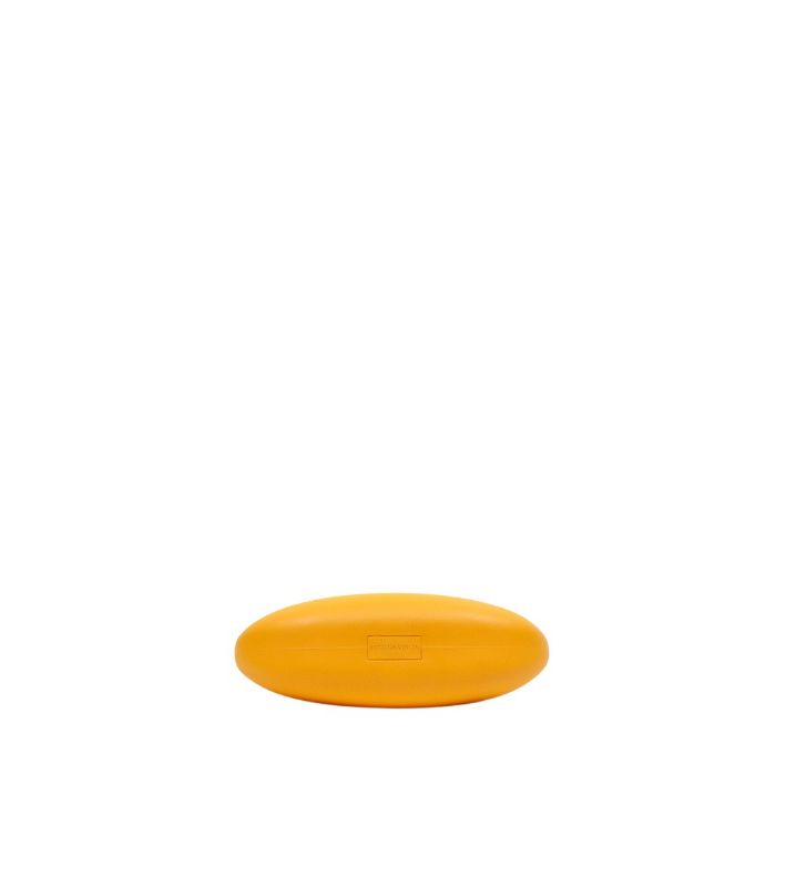Bottega Veneta Yellow Matte Rubber Punch Shoulder Bag