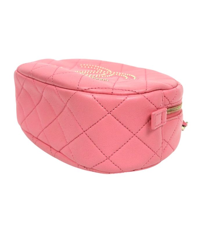 Chanel Pink Quilted Studded Big CC Camera Bag