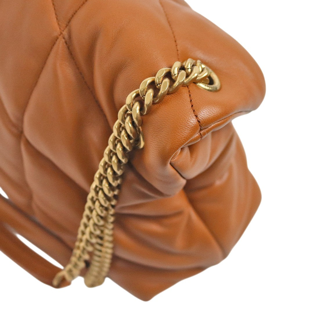 Saint Laurent Brown Leather Medium Lulu Puffer Bag
