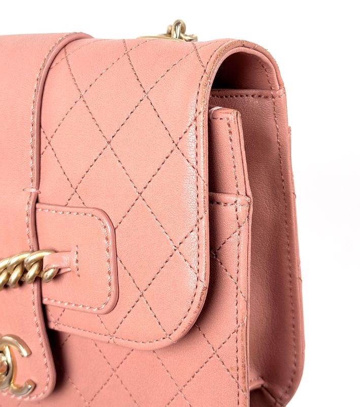 Chanel Pink Quilted CC Flap Chain Shoulder Bag