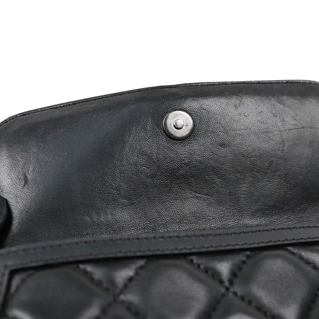 Chanel Black Quilted CC Shearling Flap Chain Shoulder Bag