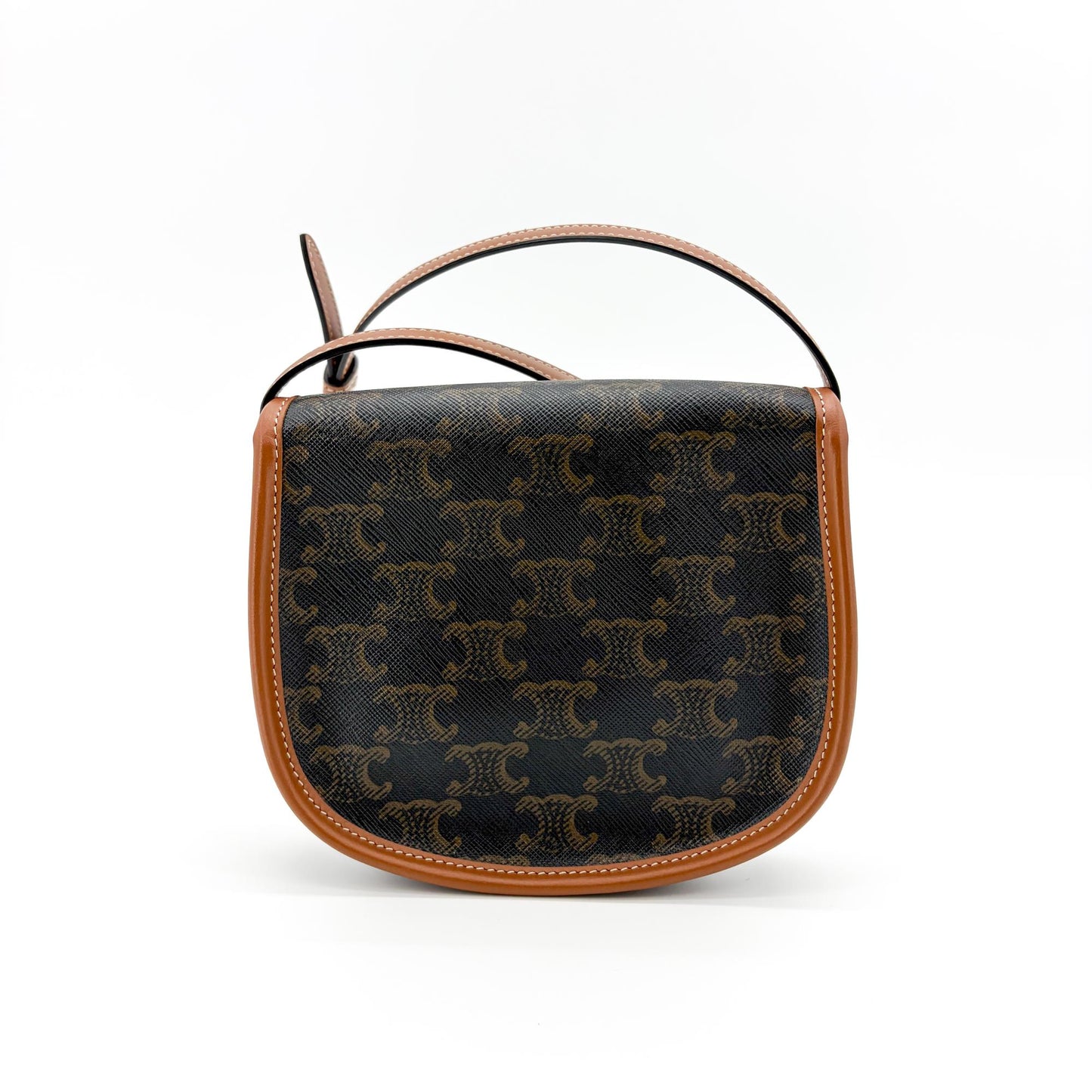 Celine Tin Besace Triomphe Canvas Tan