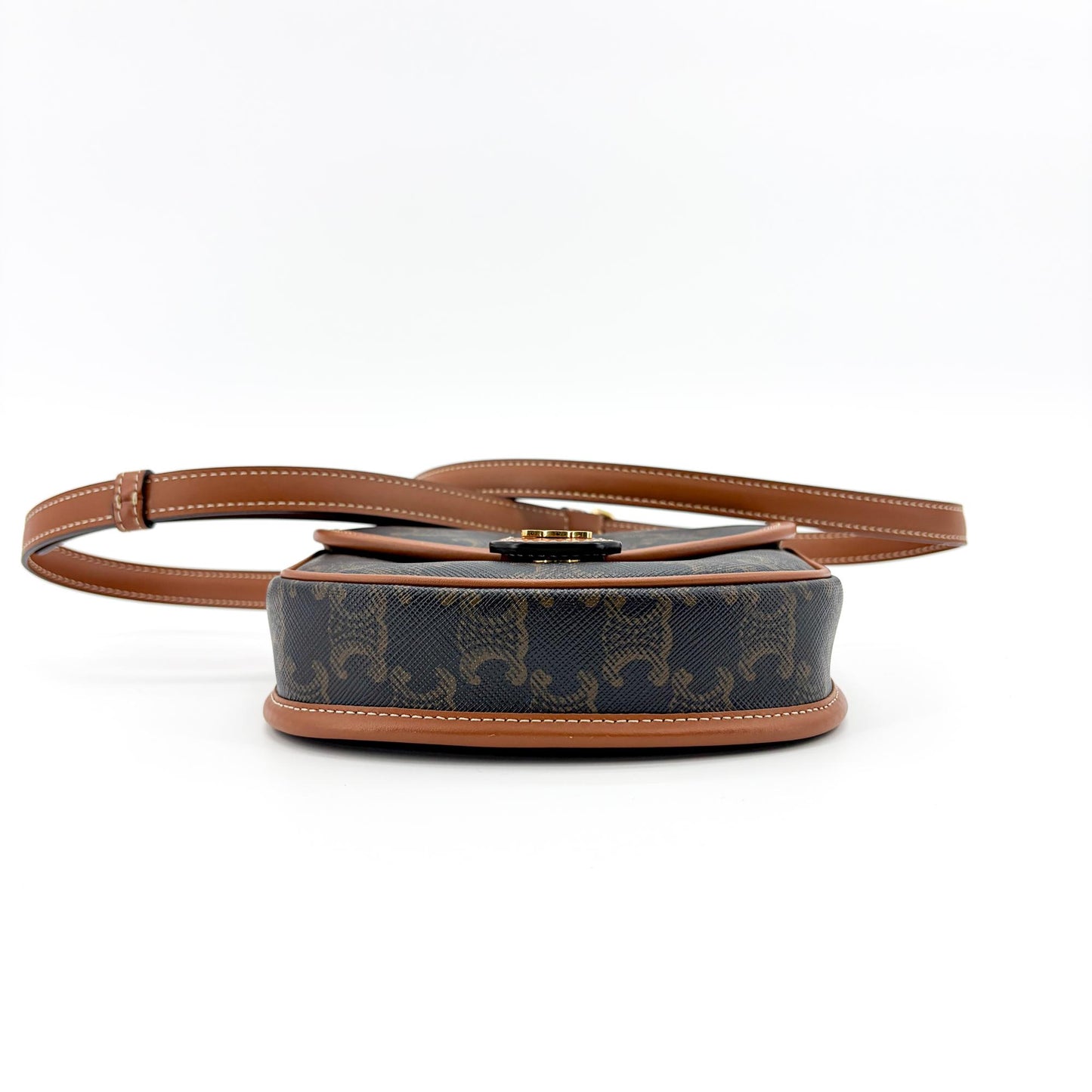 Celine Tin Besace Triomphe Canvas Tan