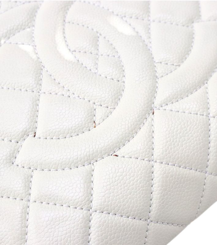 Chanel Ivory Caviar Big CC Grandchamp Shoulder Bag