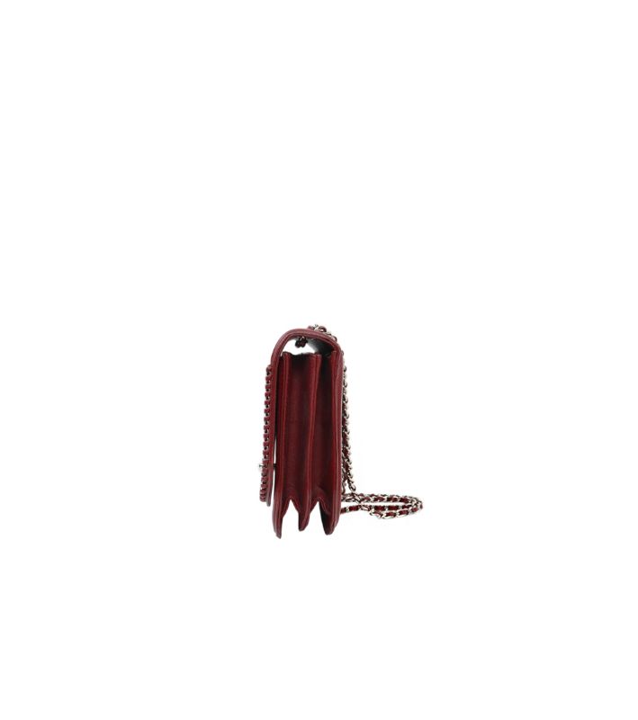 Chanel Burgundy Leather Chain Flap Shoulder Bag