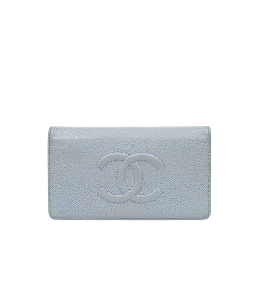 Chanel Blue Caviar Long Wallet