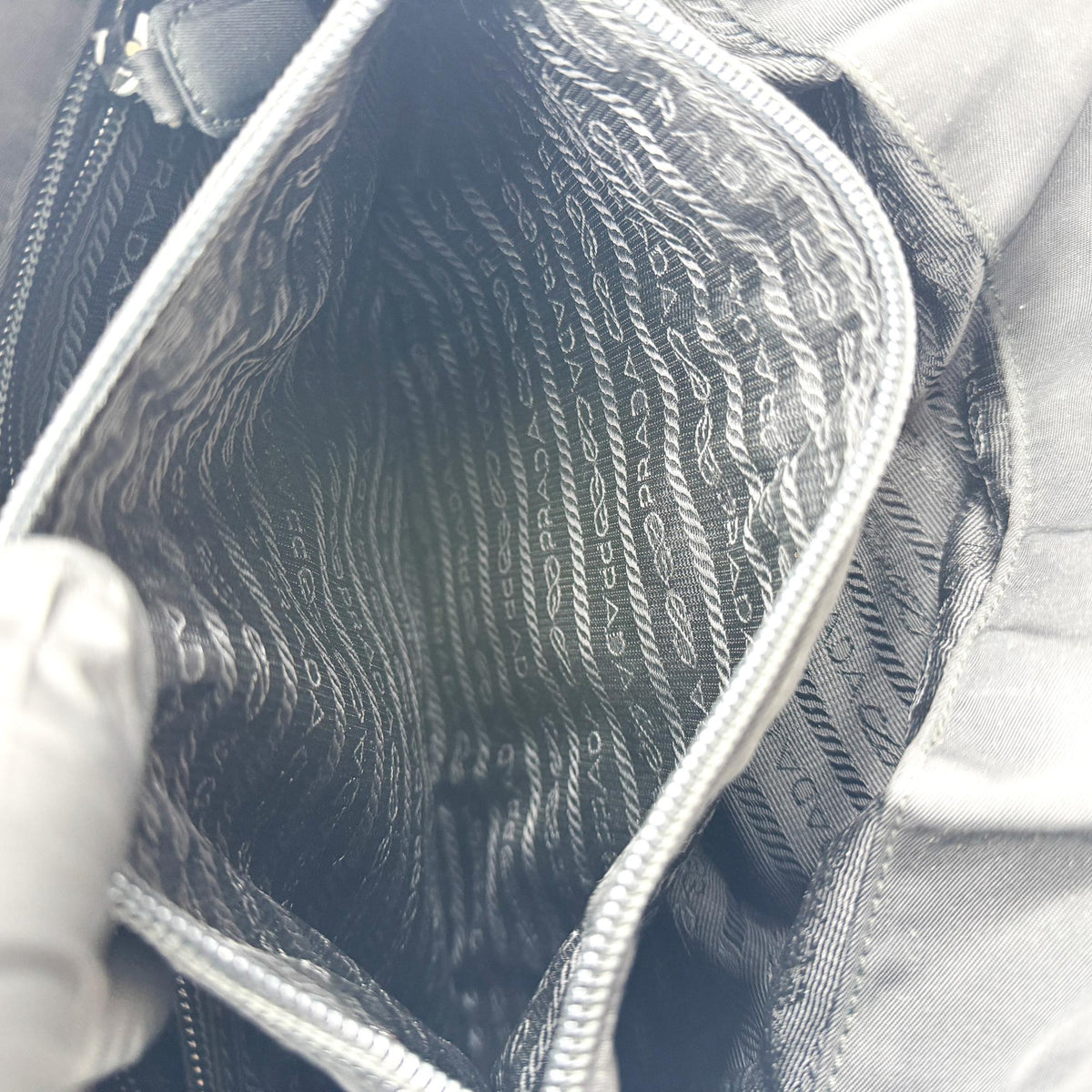 Prada Tessuto Nylon Shoulder Bag Black