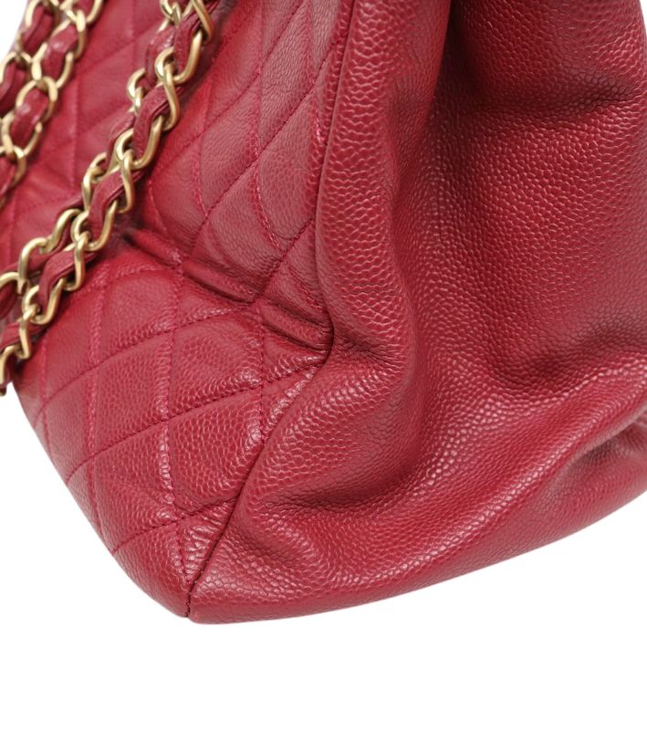 Chanel Red Caviar Big CC Grandchamp Shoulder Bag