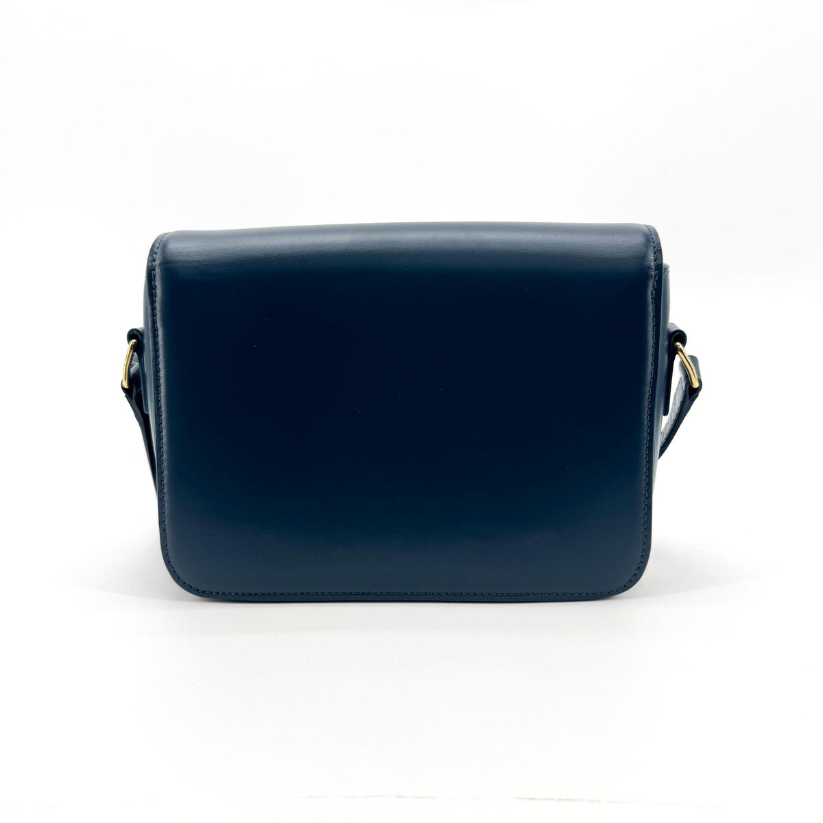 Celine Tin Triomphe Bag Shiny Calfskin Blue Gold Hardware