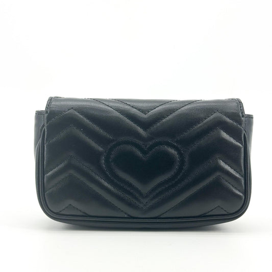 Gucci GG Marmont Matelassé Shoulder Bag Black with Gold Hardware
