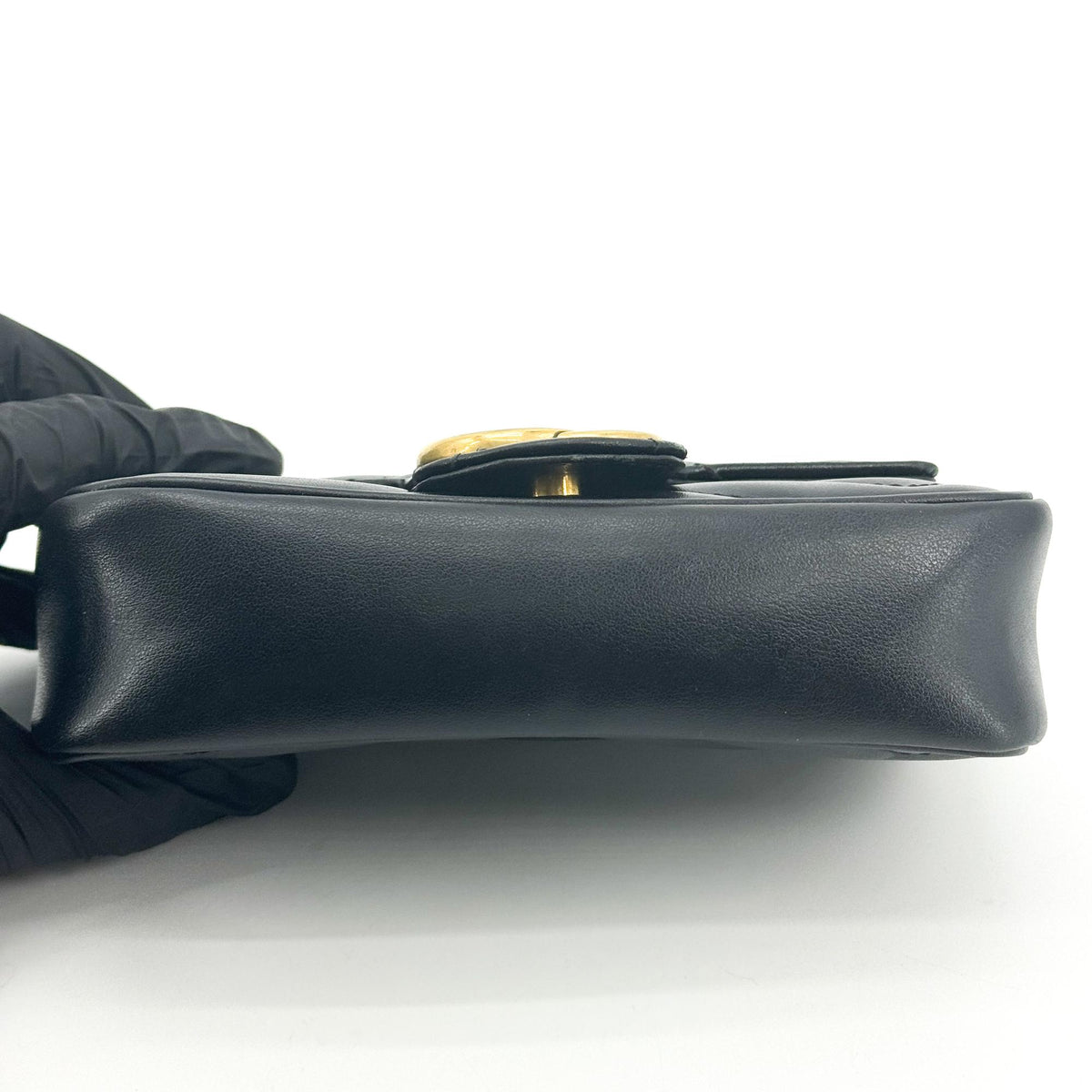 Gucci GG Marmont Matelassé Shoulder Bag Black with Gold Hardware