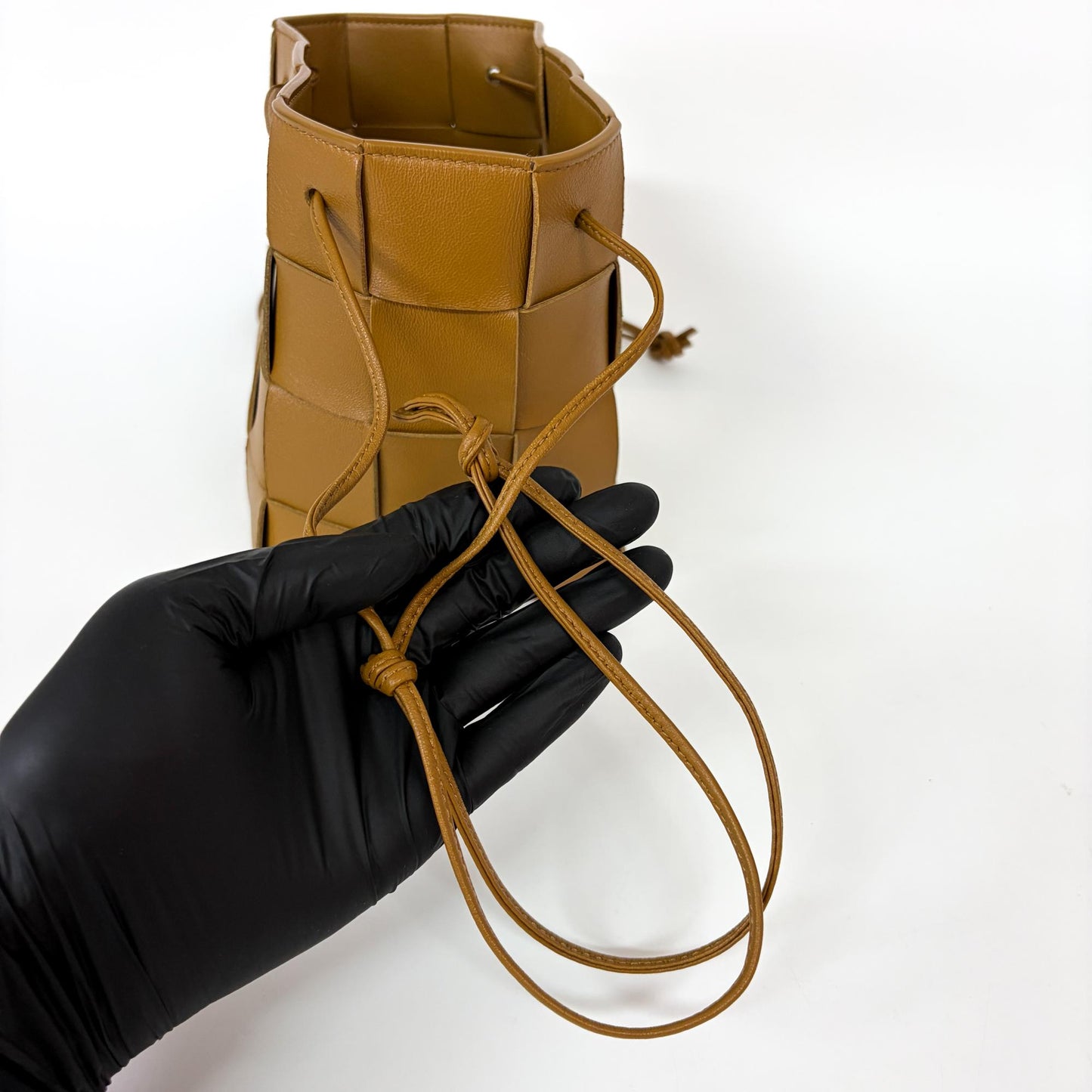 Bottega Veneta Small Cassette Bucket Bag Camel