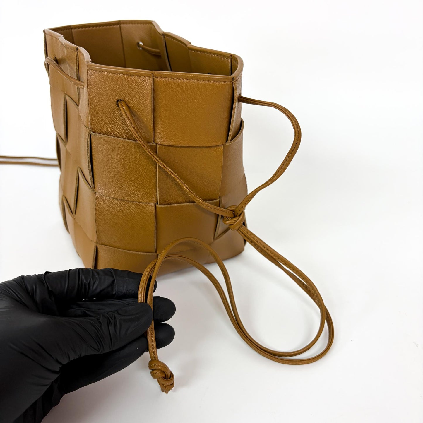 Bottega Veneta Small Cassette Bucket Bag Camel