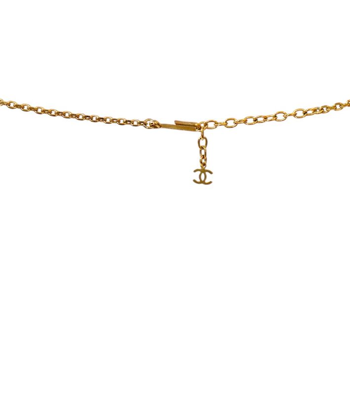 Chanel Pearl CC Pendant Gold Necklace