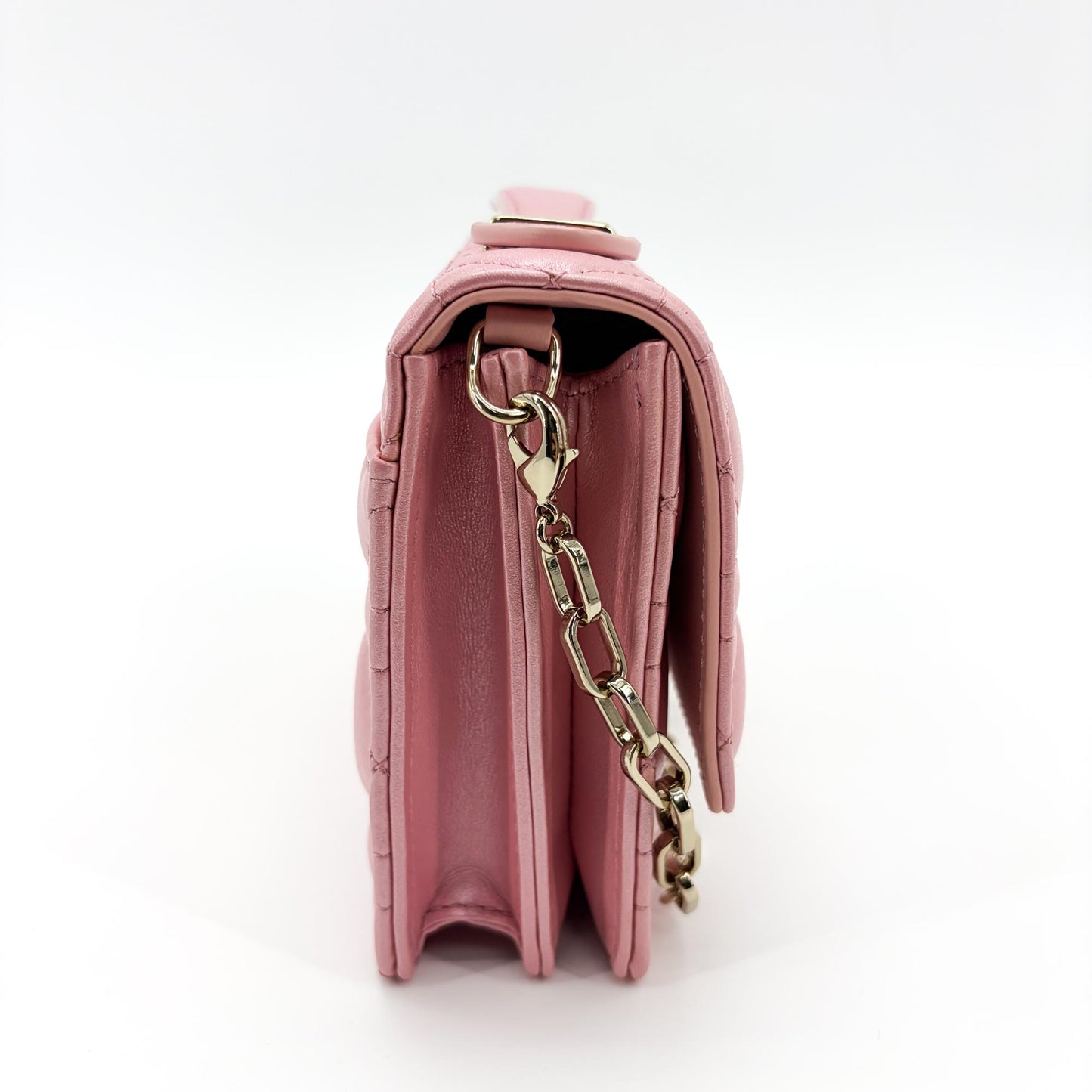 Dior Miss Dior Top Handle Pouch Pink Cannage Lambskin