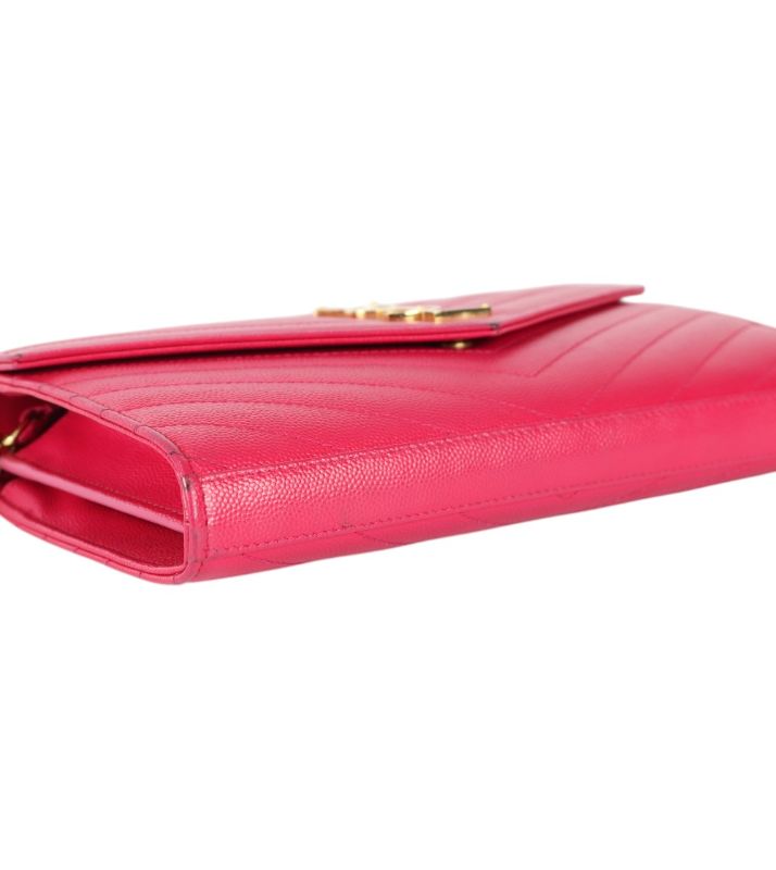 Saint Laurent Pink Leather Envelope WOC Crossbody Bag