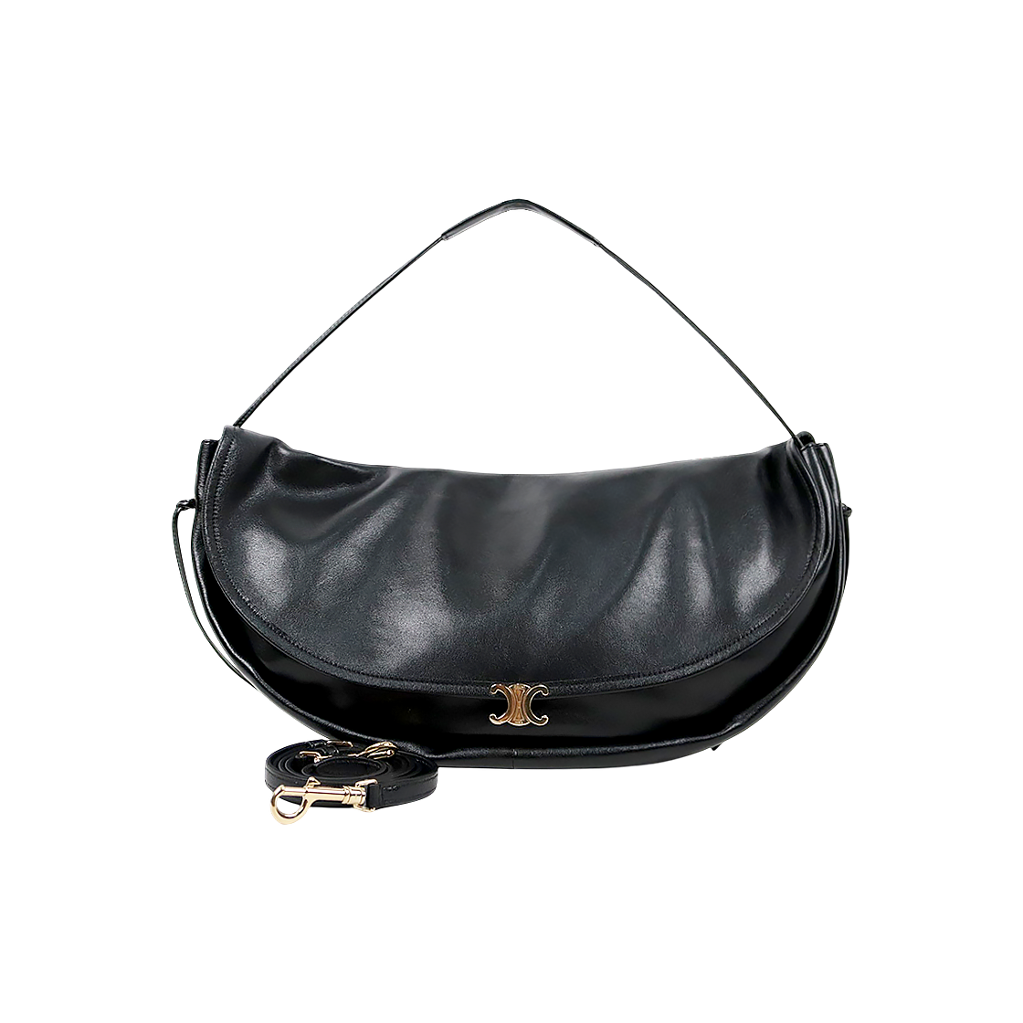 Céline Medium Black Half-Moon Shoulder Bag