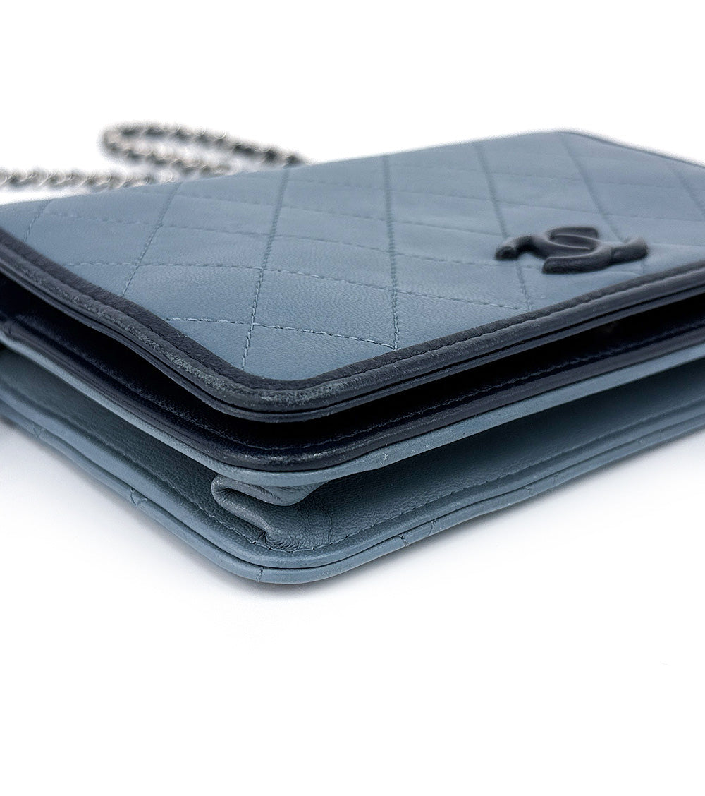 Chanel Blue Lambskin WOC Crossbody Bag