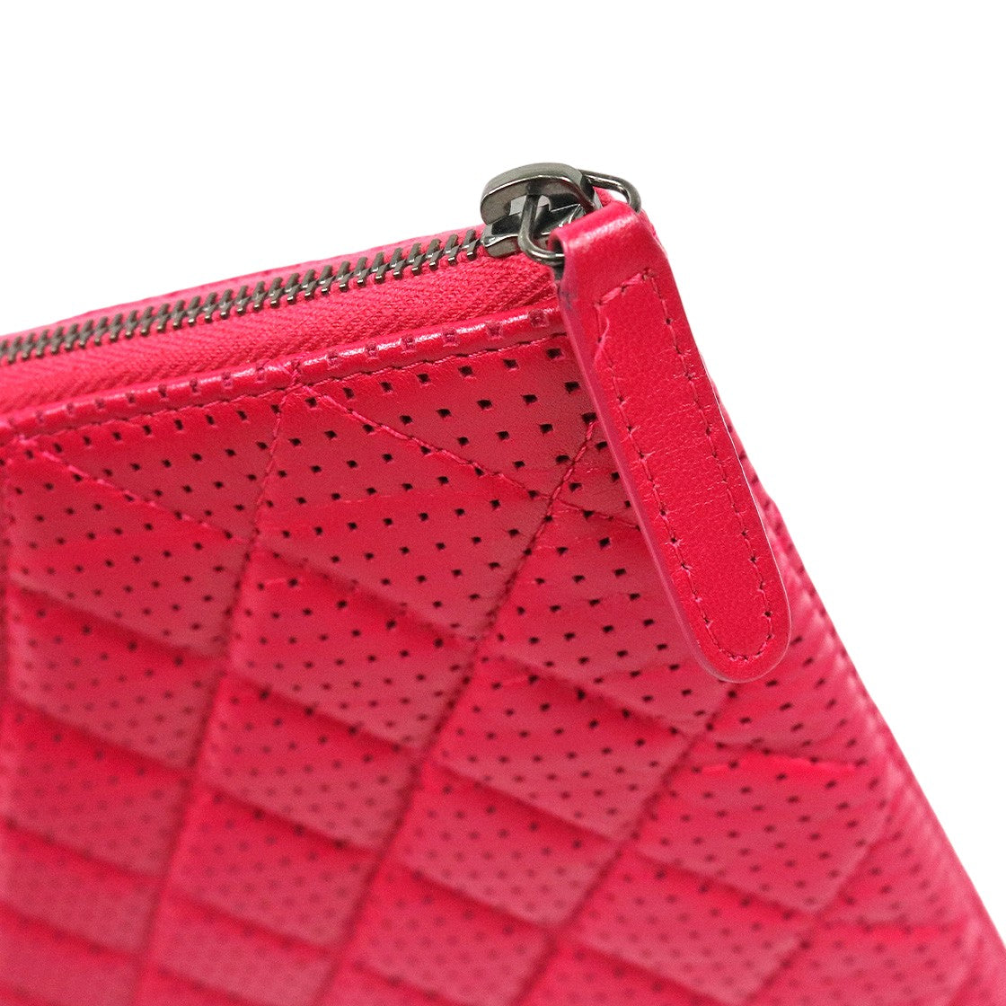 Chanel Pink Perforated Clutch Bag