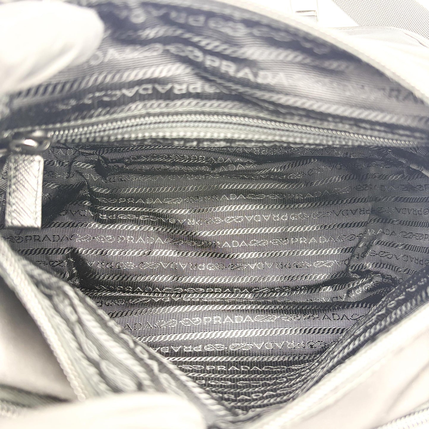 Prada Re-Nylon and Saffiano Leather Messenger Bag Black