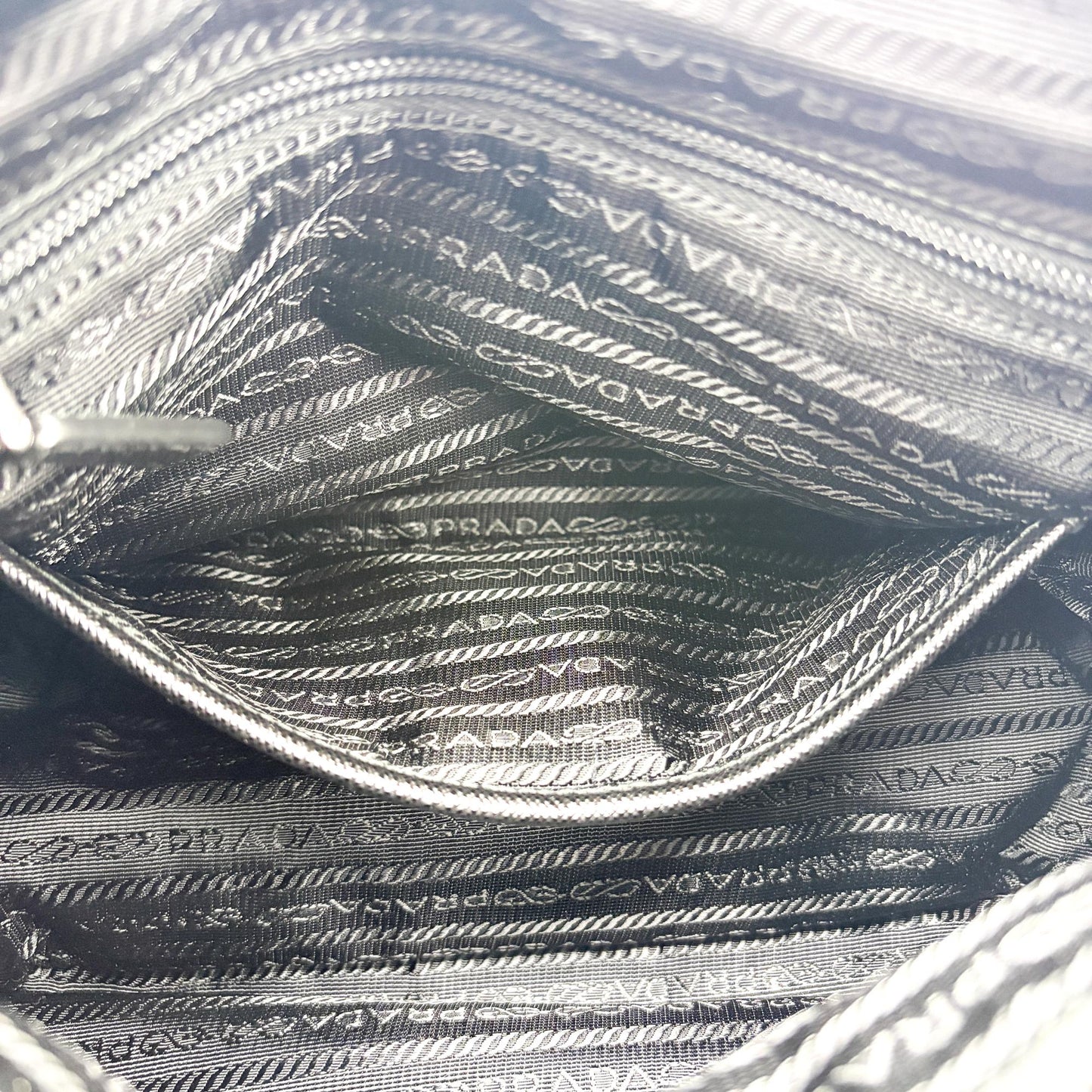 Prada Re-Nylon and Saffiano Leather Messenger Bag Black