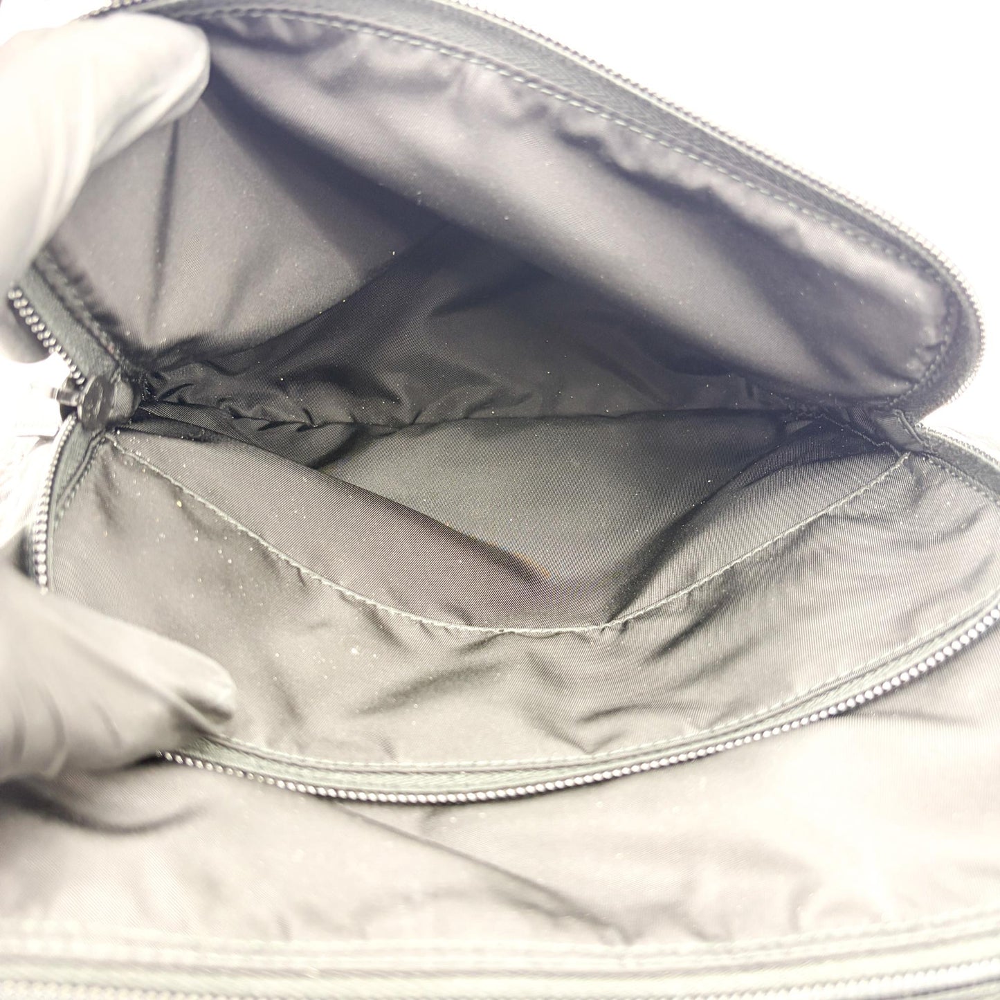 Prada Re-Nylon and Saffiano Leather Messenger Bag Black