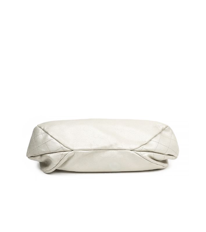 Chanel White Caviar Big CC Chain Shoulder Bag