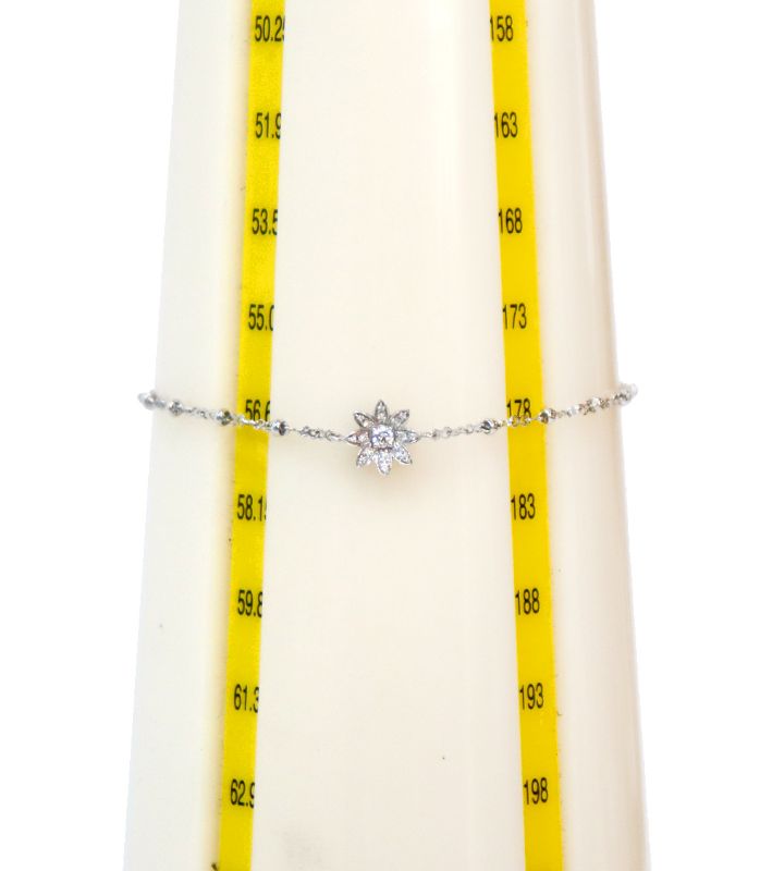Gucci White Gold 750 White Gold Flora Diamond Chain Bracelet