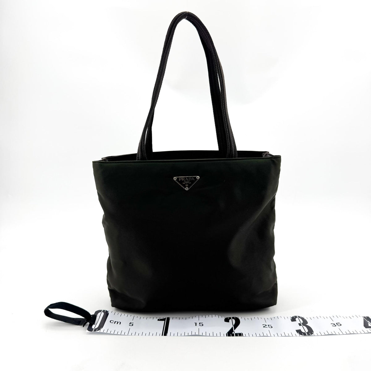 Prada Tessuto Re-Nylon Triangle Logo Tote Bag Deep Green