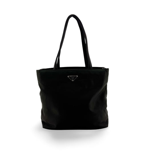 Prada Tessuto Re-Nylon Triangle Logo Tote Bag Deep Green