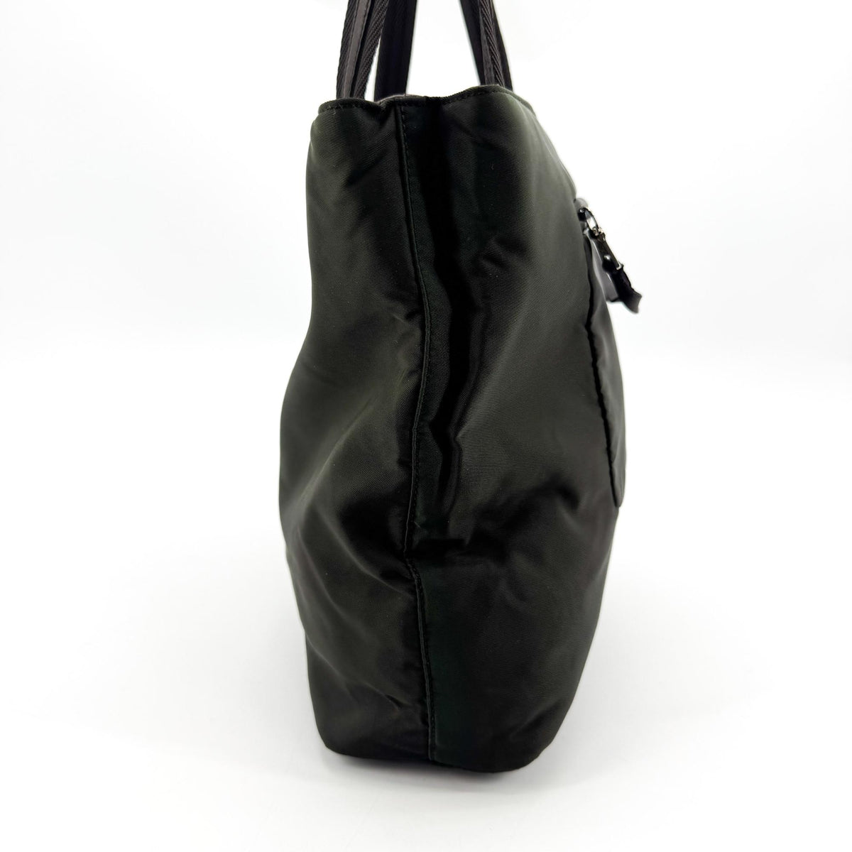 Prada Tessuto Re-Nylon Triangle Logo Tote Bag Deep Green