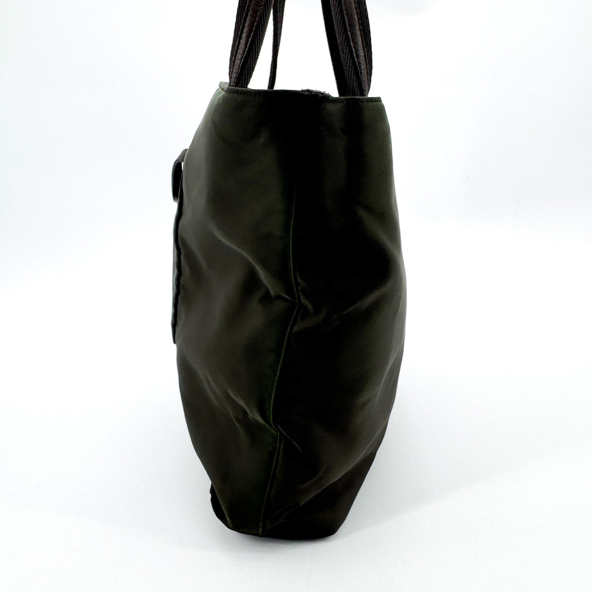 Prada Tessuto Re-Nylon Triangle Logo Tote Bag Deep Green