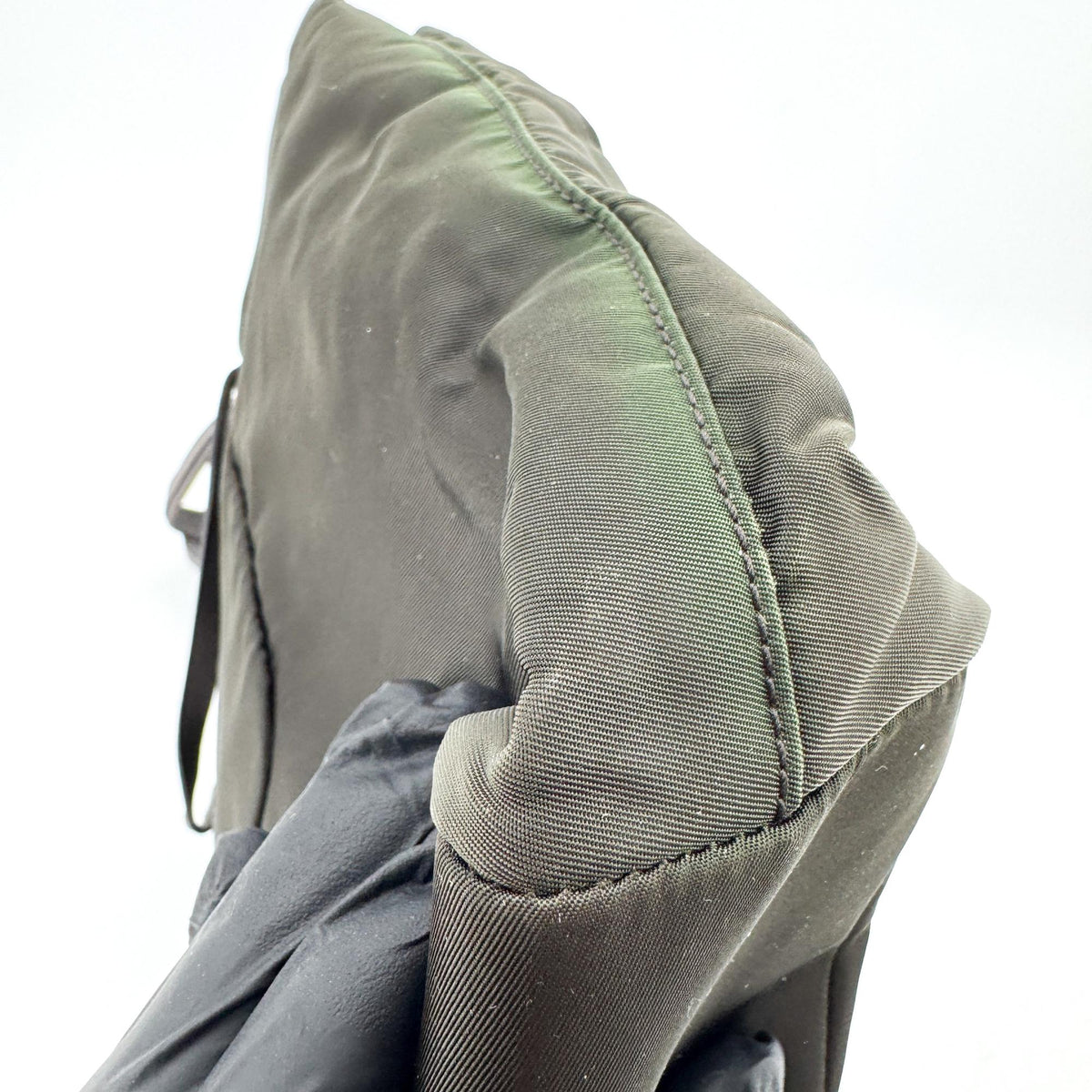 Prada Tessuto Re-Nylon Triangle Logo Tote Bag Deep Green