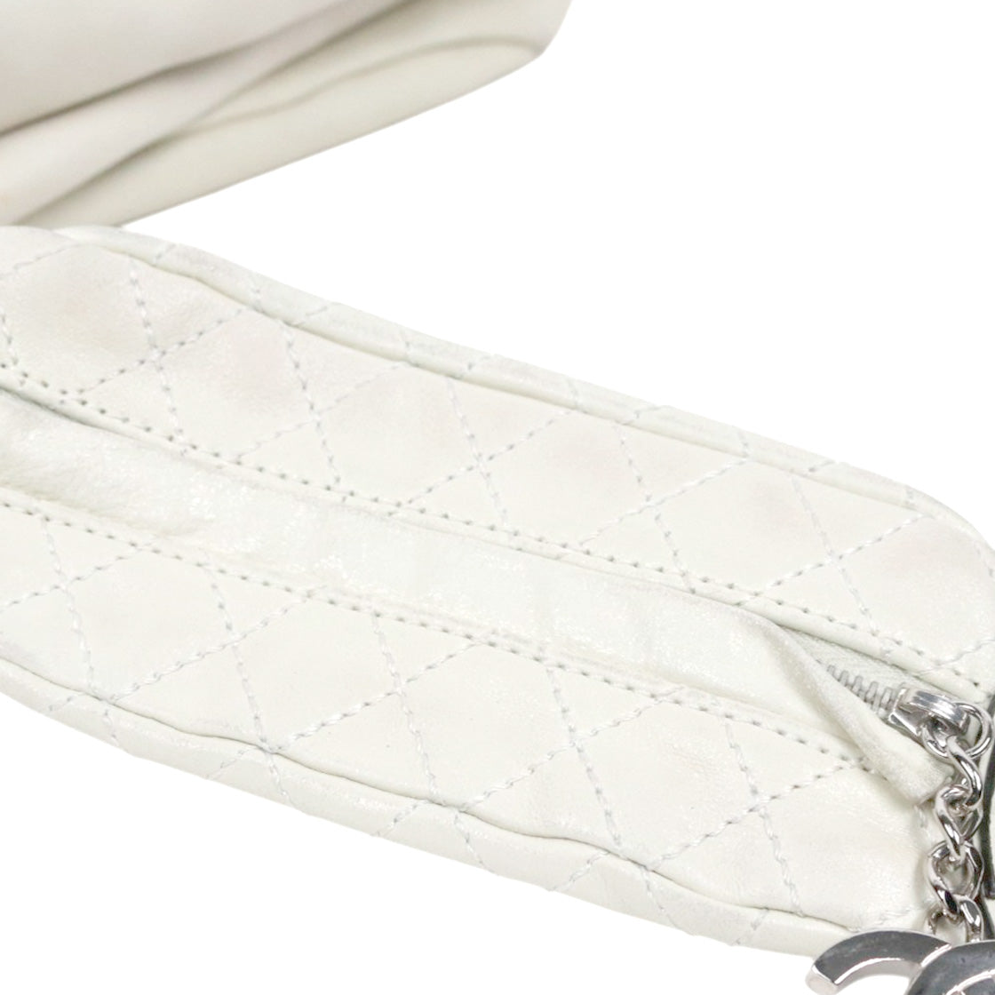 Chanel White Big CC Chain Shoulder Bag