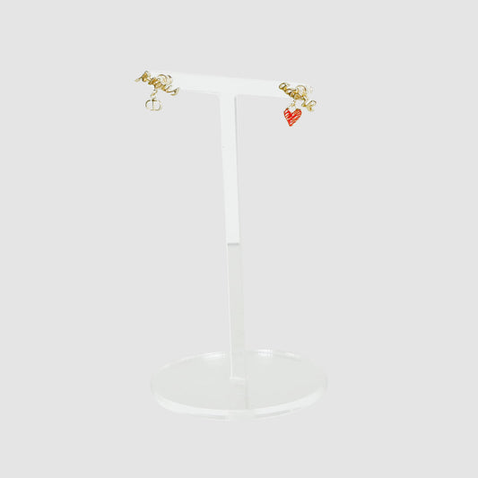 Lettering charm earrings