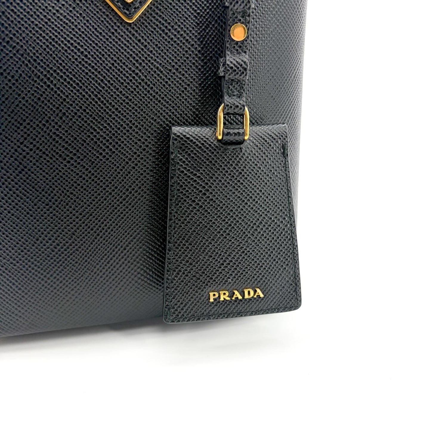 Prada Panier Saffiano Leather Small Bag Black Red