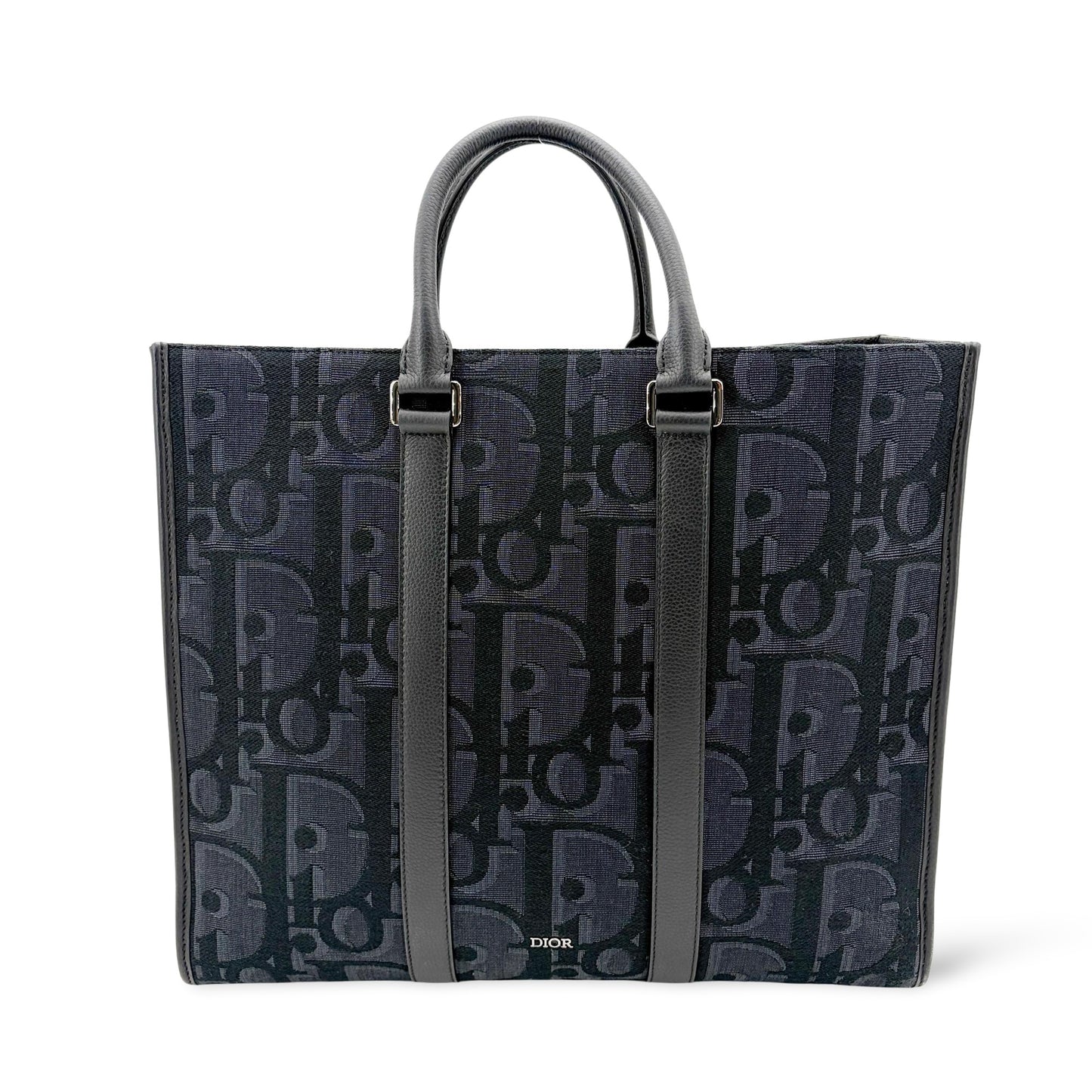 Dior Vertical Tote Bag Black Oblique Jacquard
