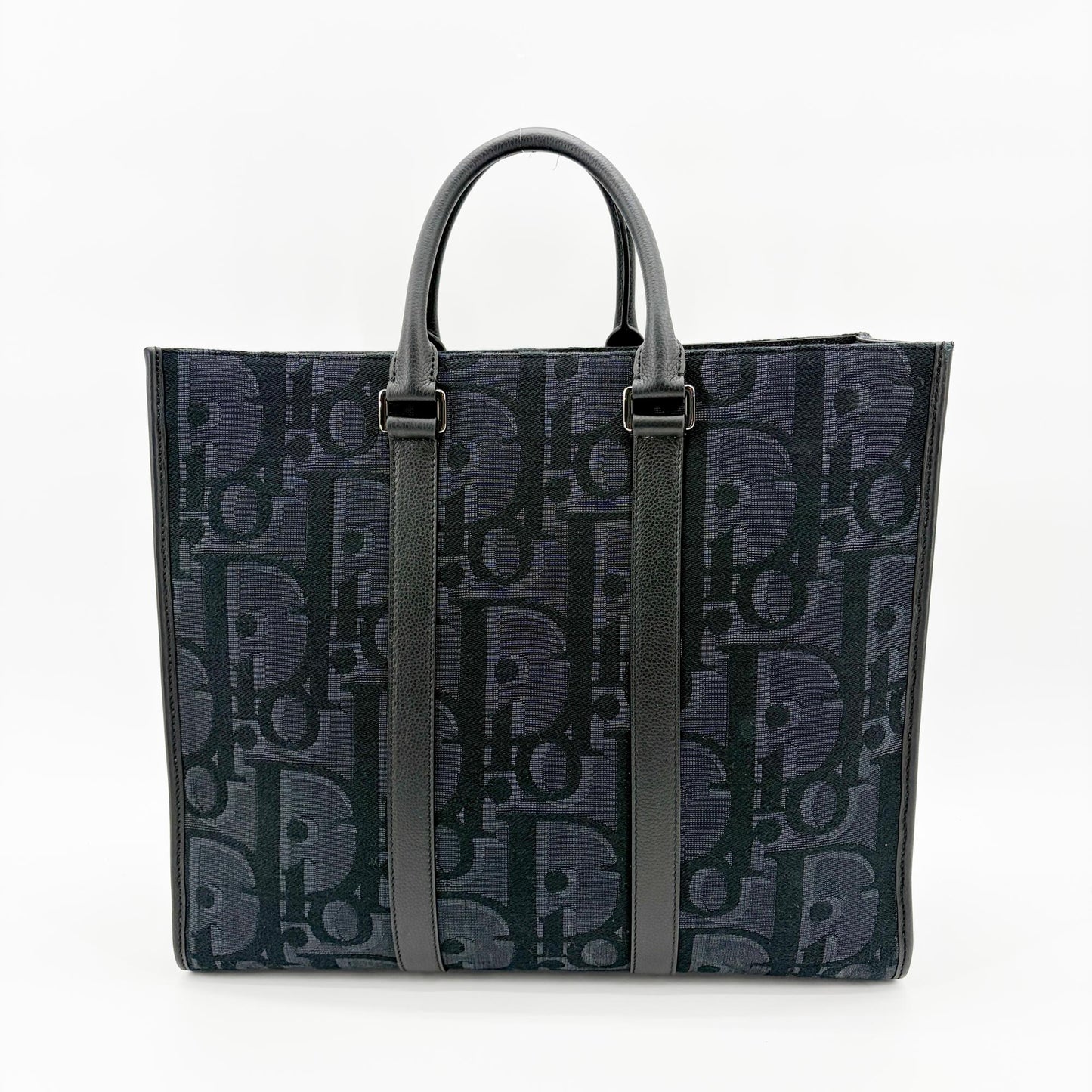 Dior Vertical Tote Bag Black Oblique Jacquard