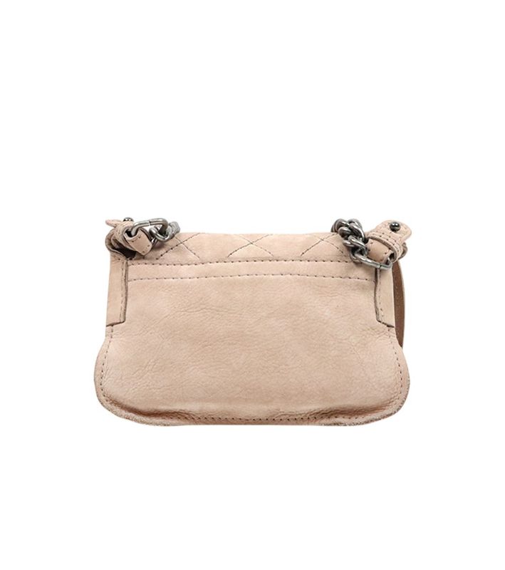 Chanel Beige Suede Quilted CC Flap Shoulder Bag in Suede