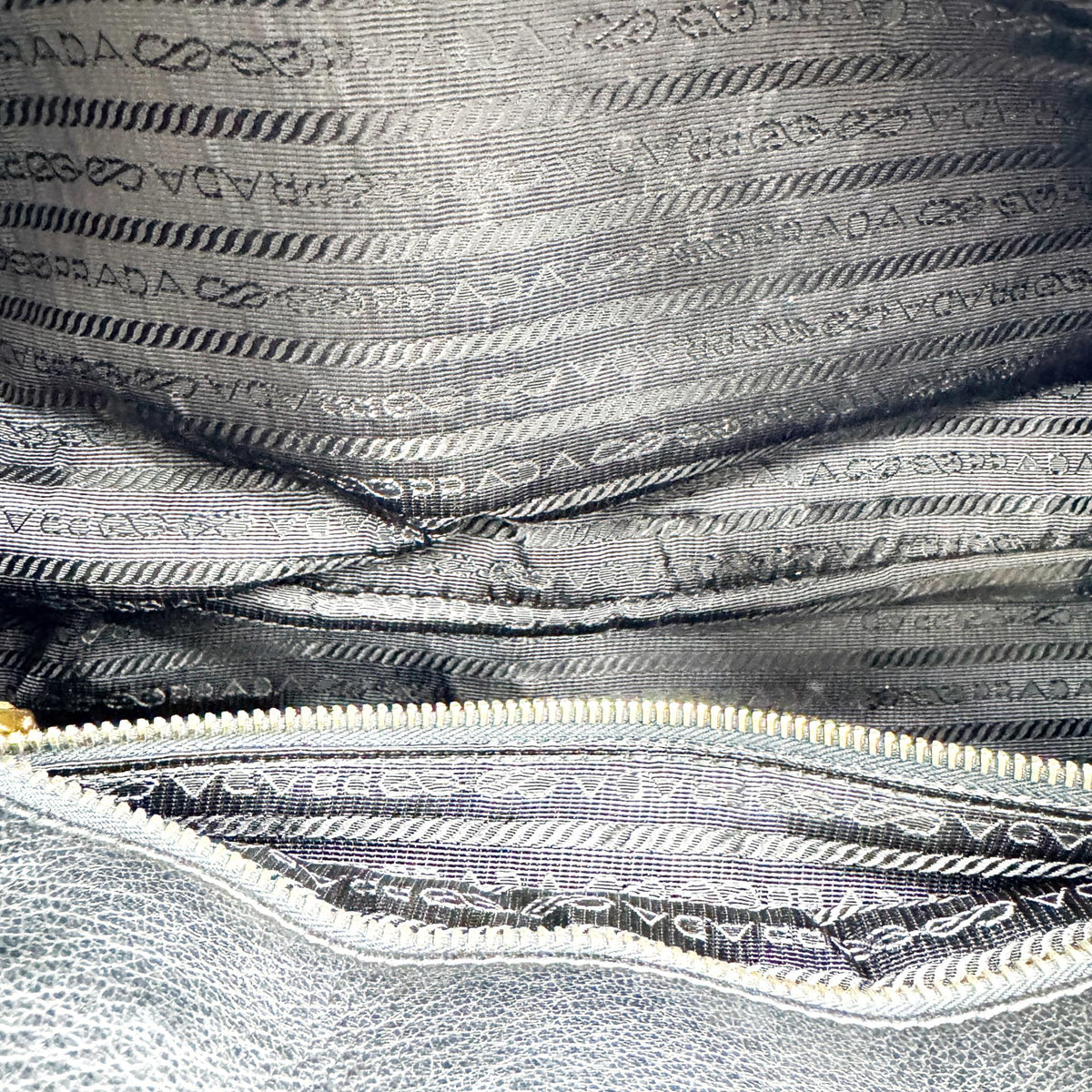 Prada Vitello Daino Top Handle Bag Black Gold Hardware