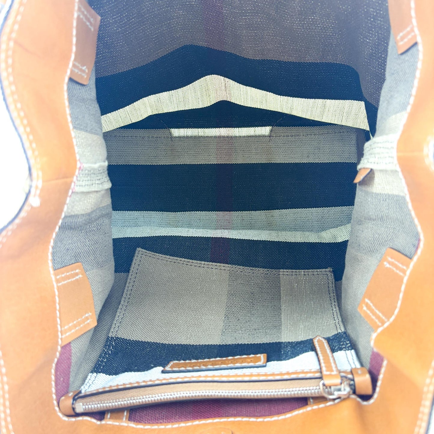 Burberry House Check Canvas Canterbury Shoulder Bag Beige Brown