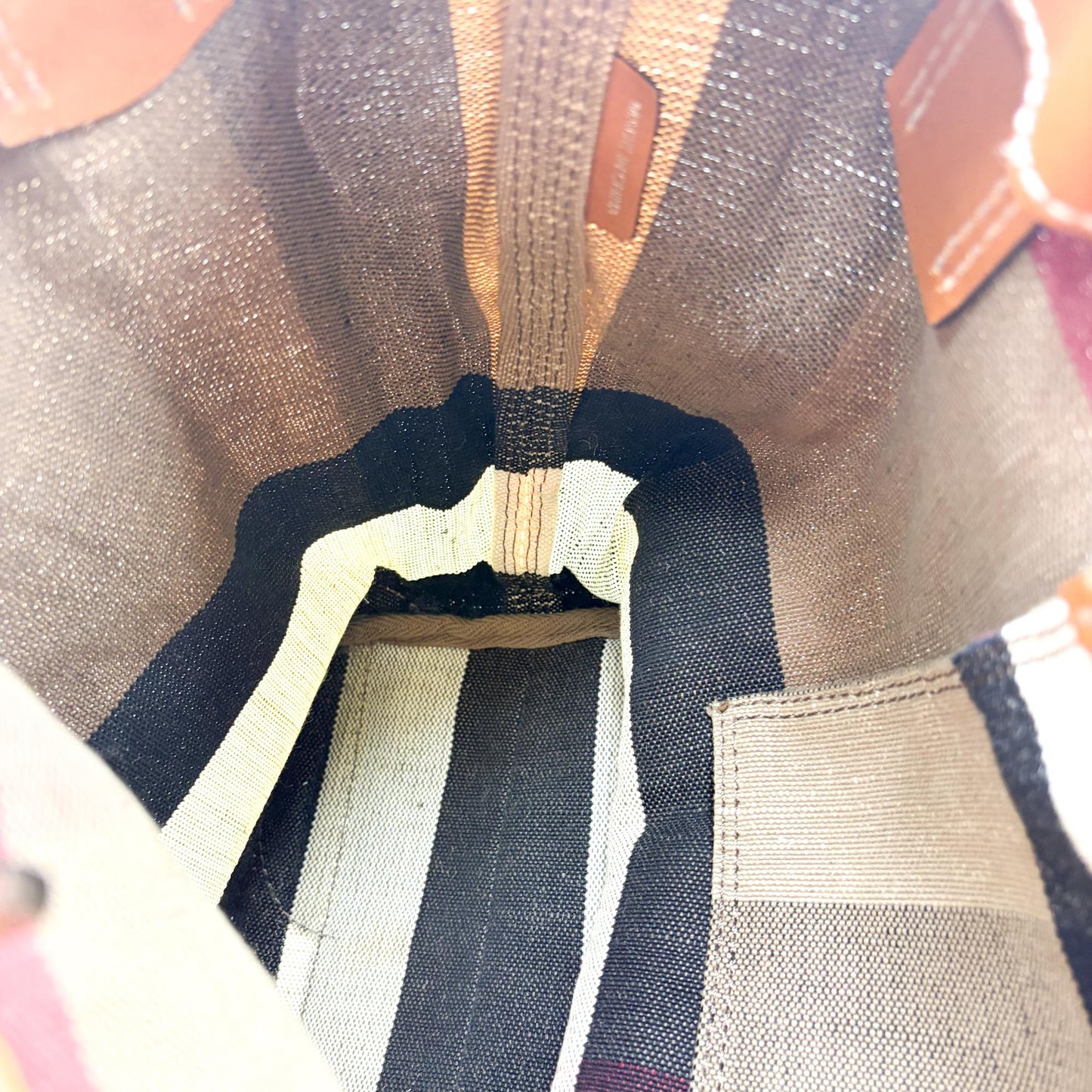 Burberry House Check Canvas Canterbury Shoulder Bag Beige Brown