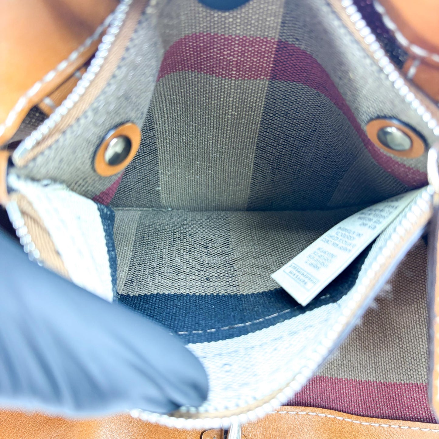 Burberry House Check Canvas Canterbury Shoulder Bag Beige Brown