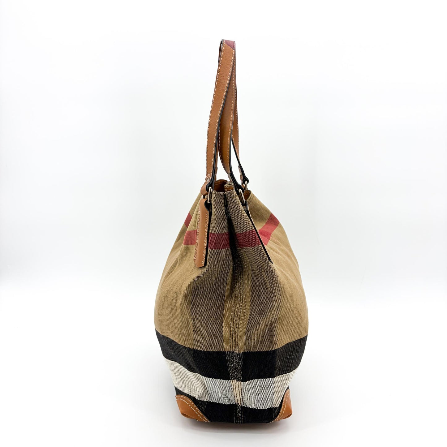 Burberry House Check Canvas Canterbury Shoulder Bag Beige Brown