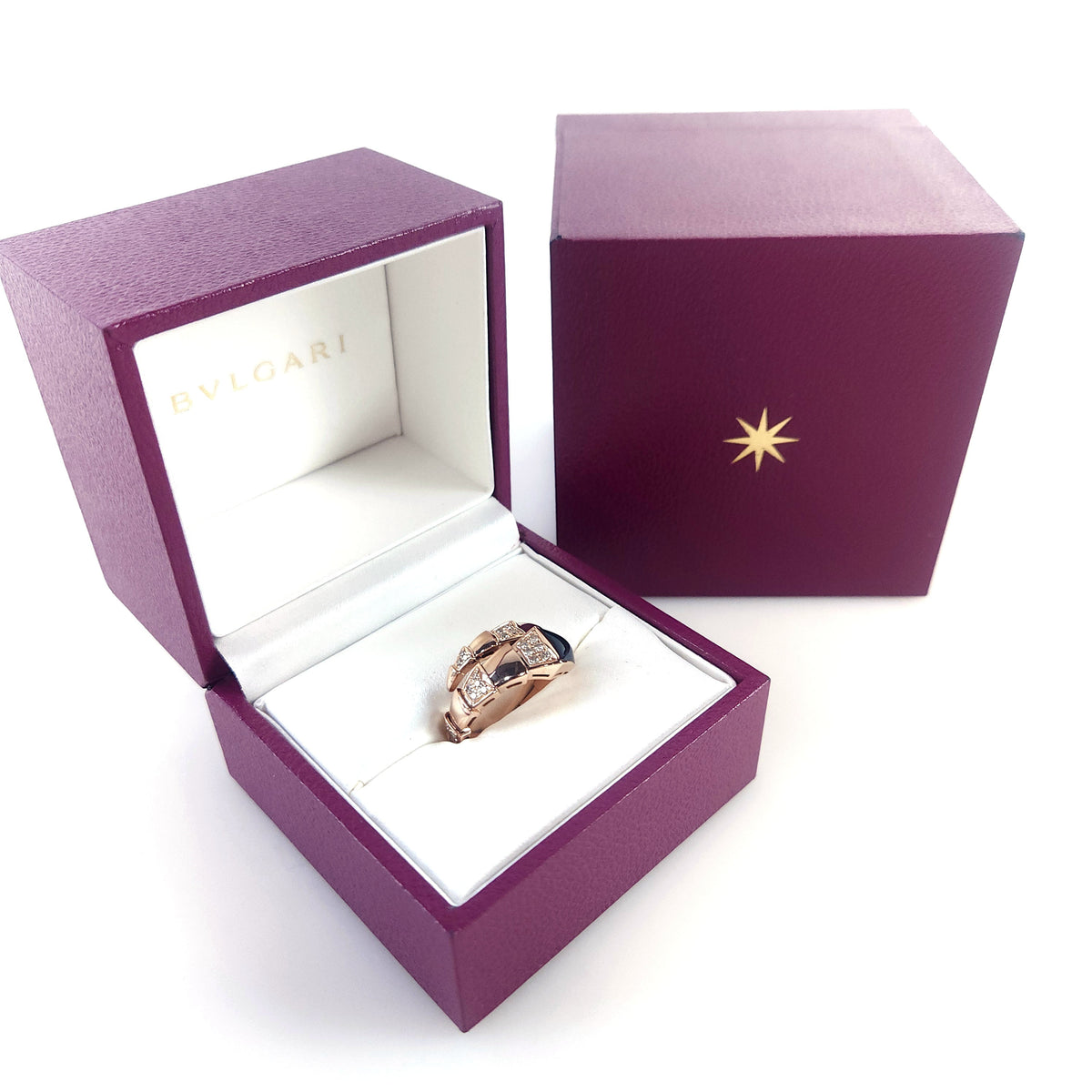 Bulgari Onyx Diamond Serpenti Viper Ring