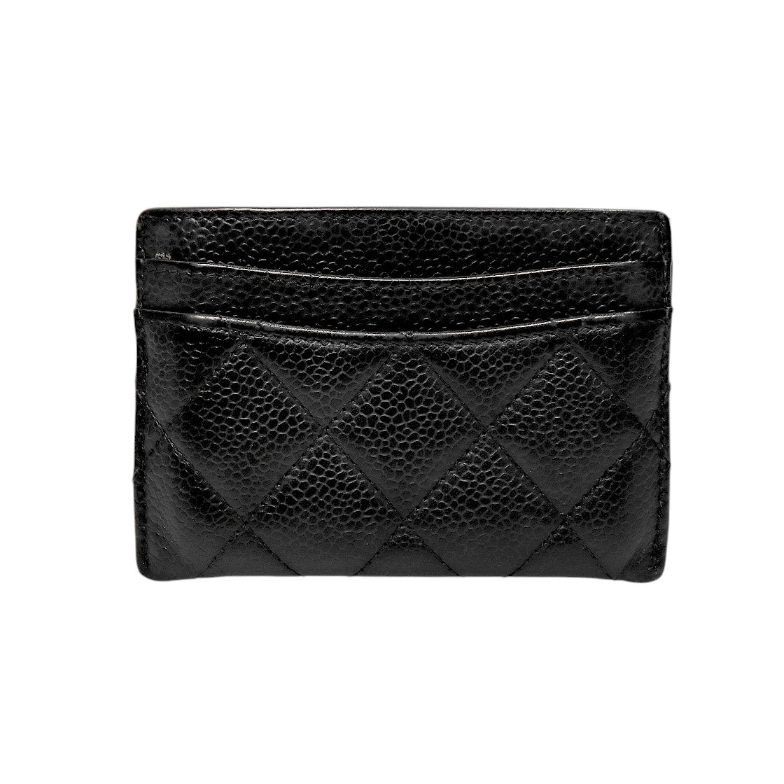 Chanel Black Caviar Skin Card Holder Wallet